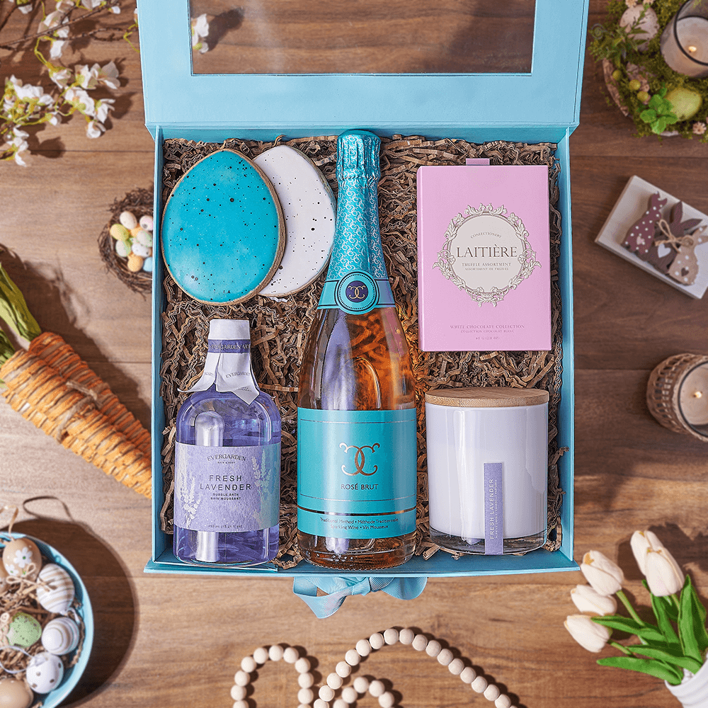 Easter Spa &amp; Champagne Box, spa gift, spa, champagne gift, champagne, sparkling wine gift, sparkling wine, New Jersey delivery