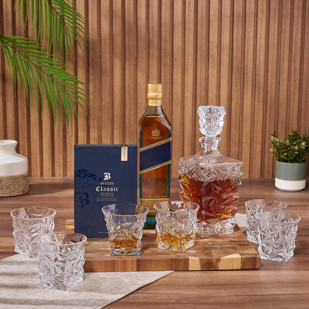 Enduring Decanter &amp; Liquor Gift Set, liquor gift, liquor, decanter gift, decanter, chocolate gift, chocolate, New Jersey delivery