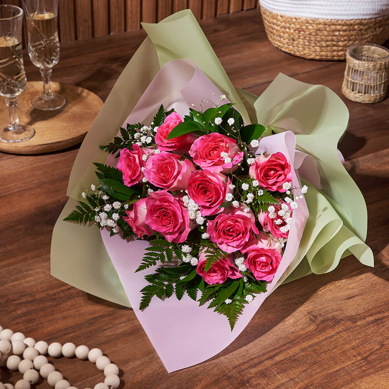 Enduring Pink Rose Gift, flower gift basket, flower, bouquet gift, bouquet, rose gift, rose, New Jersey delivery