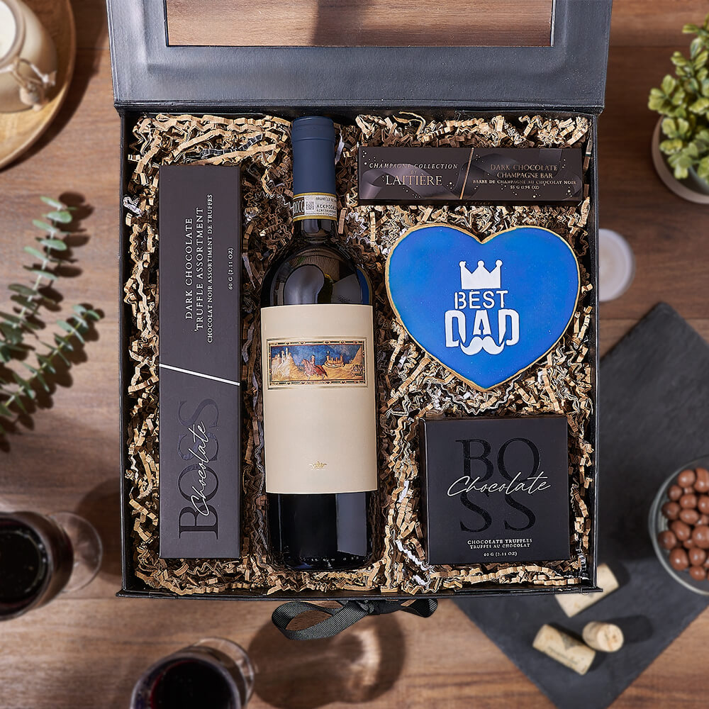 Father’s Day Wine &amp; Sweets Box, wine gift, wine, chocolate gift, chocolate, fathers day gift, fathers day, New Jersey delivery