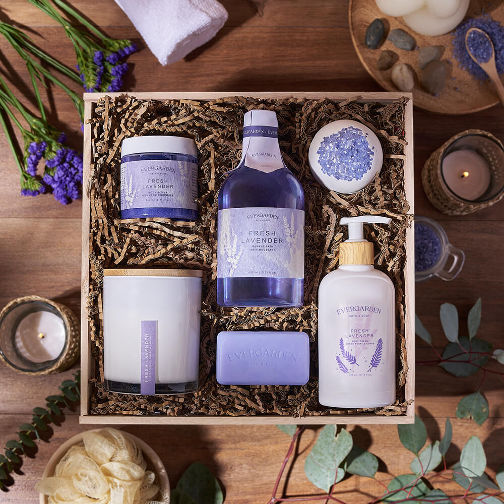 Fresh Lavender Spa Gift Crate, spa gift, spa, bath &amp; body gift, bath &amp; body, mothers day gift, mothers day, New Jersey delivery