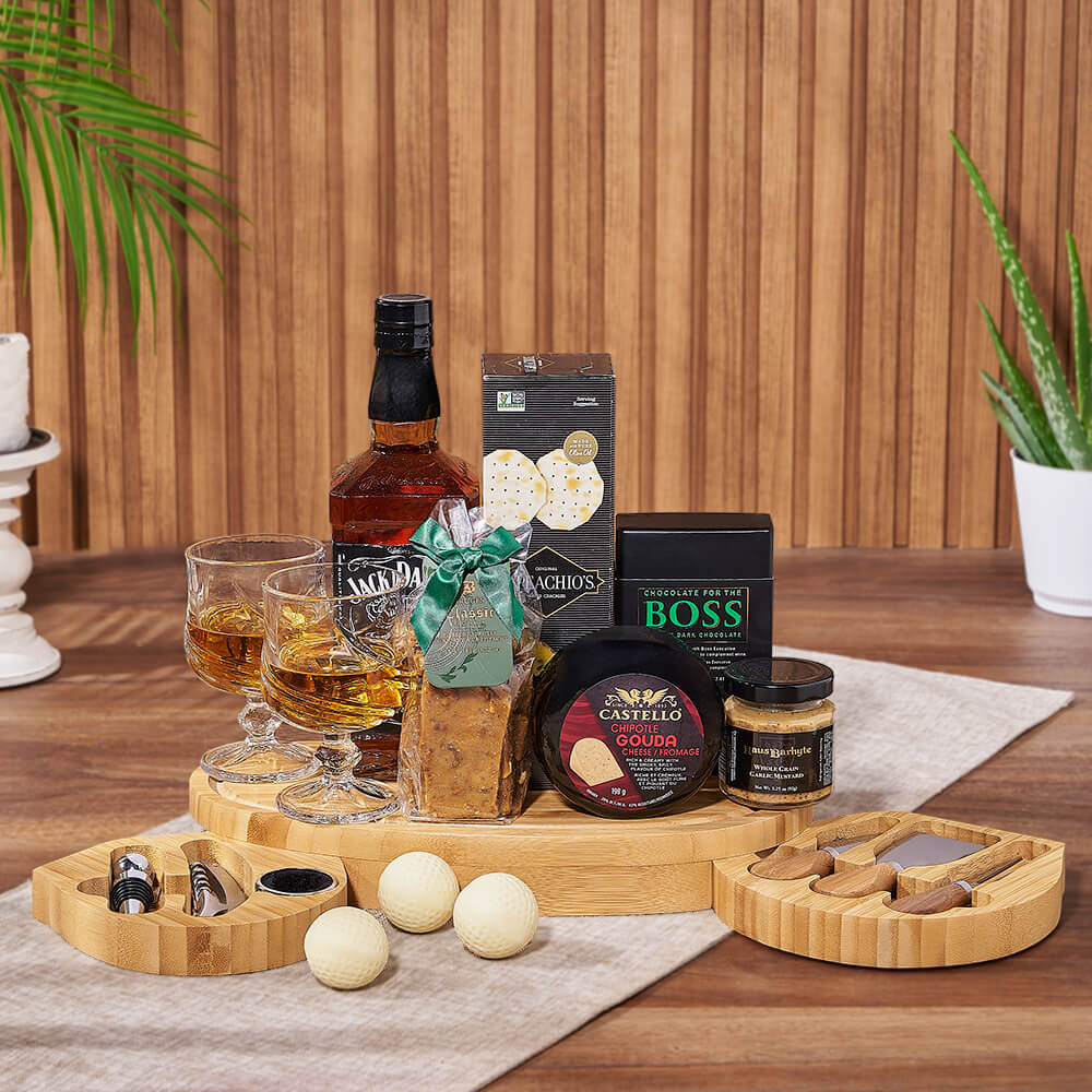 Show your appreciation with the Golf Lover’s Liquor Gift Set from New Jersey Baskets - New Jersey delivery