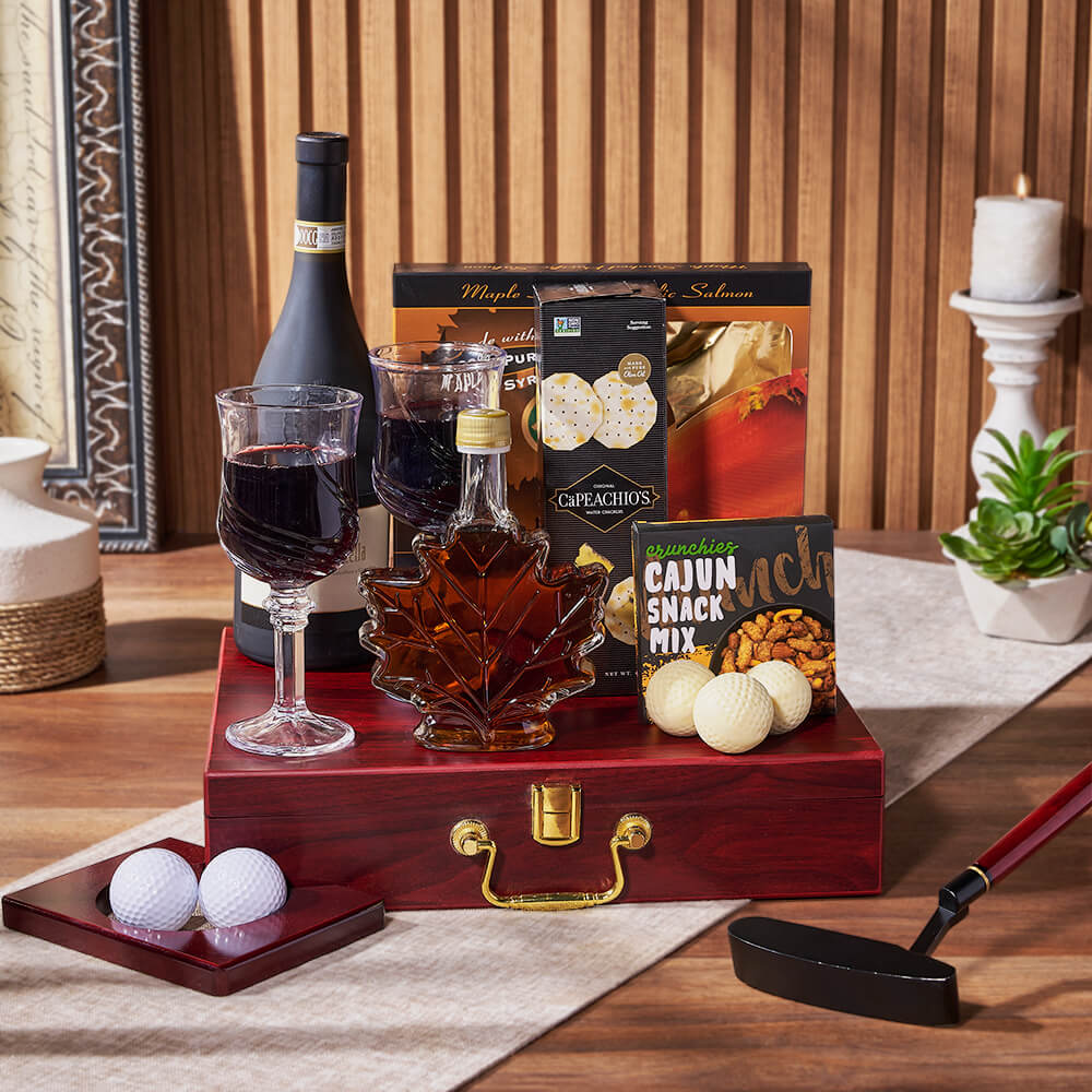 Golf Practice &amp; Wine Gift, wine gift, wine, seafood gift, seafood, golf gift, golf, putting gift, putting, New Jersey delivery