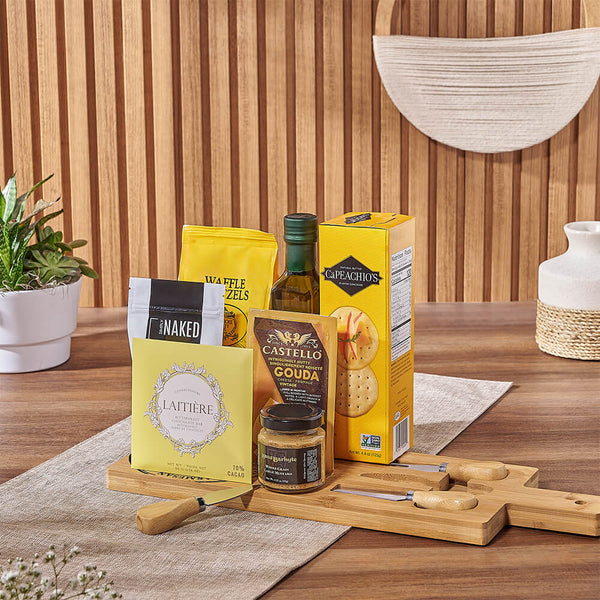 Gourmet Cheese & Cracker Gift Set, cheese gift, cheese, cheese board gift, cheese board, New Jersey delivery