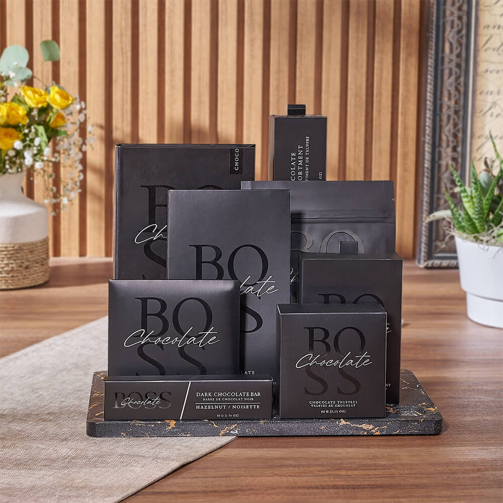 Shortbread and Dark Chocolate Basket – how the gift is presented