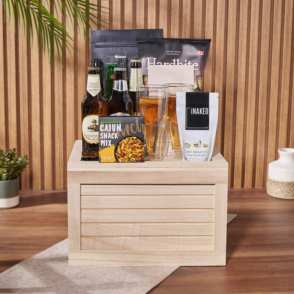 Gourmet Snack &amp; Beer Gift Crate, beer gift, beer, snack gift, snack, New Jersey  delivery