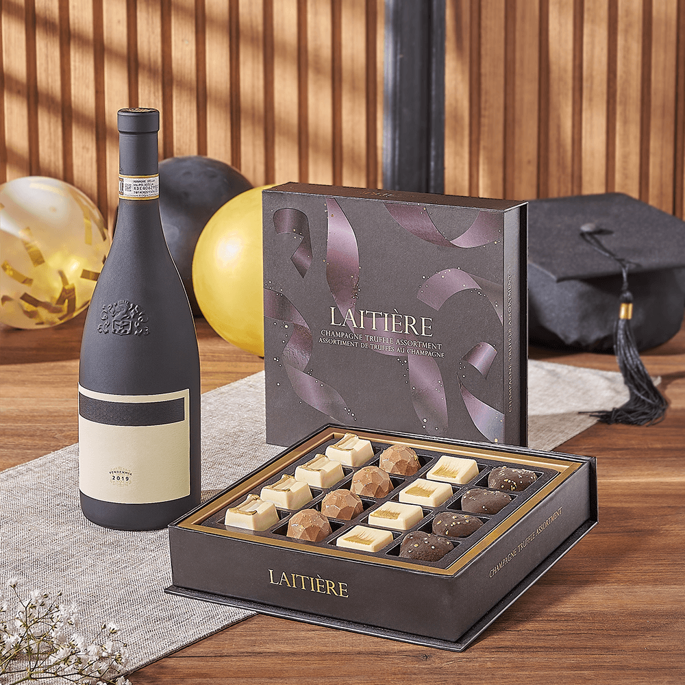 Graduation Wine &amp; Truffle Gift, graduation gift, graduation, wine gift, wine, chocolate gift, chocolate, New Jersey delivery