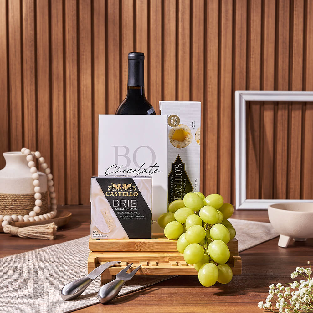 Grange Park Wine &amp; Cheese Basket, wine gift, wine, cheese gift, cheese, chocolate gift, chocolate, fruit gift, fruit, New Jersey delivery