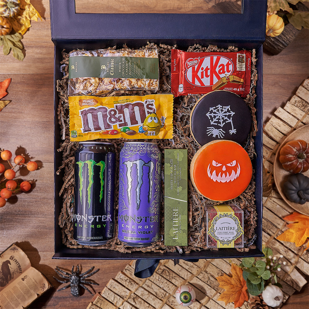 Halloween Monster Candy Box, halloween gift, halloween, candy gift, candy, energy drink gift, energy drink, New Jersey delivery