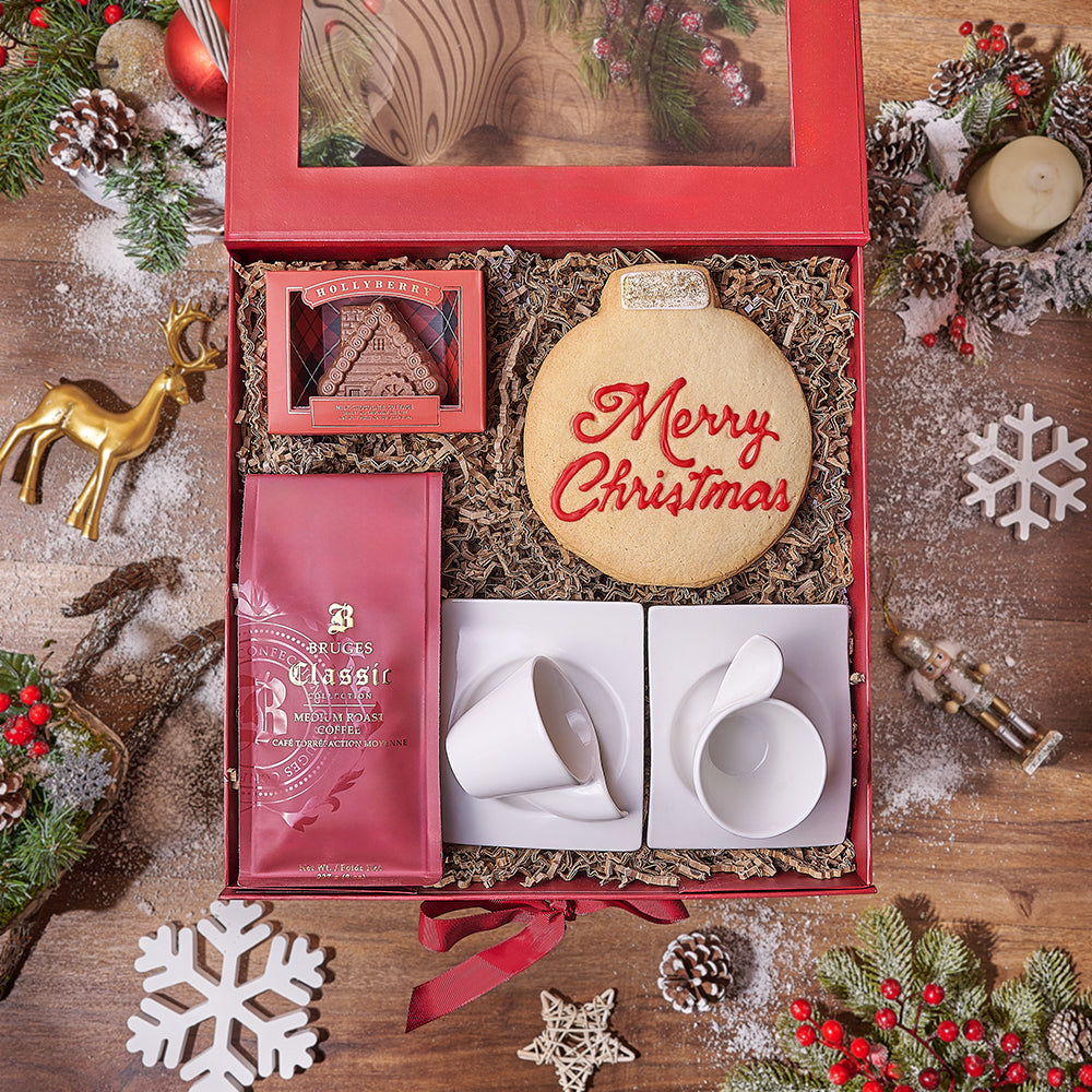 Happy Holidays Basket, christmas gift, christmas, coffee gift, coffee, New Jersey delivery