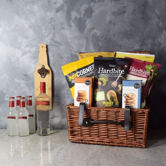 Hockey Night Shots &amp; Coolers Basket from - New Jersey Baskets - New Jersey Delivery