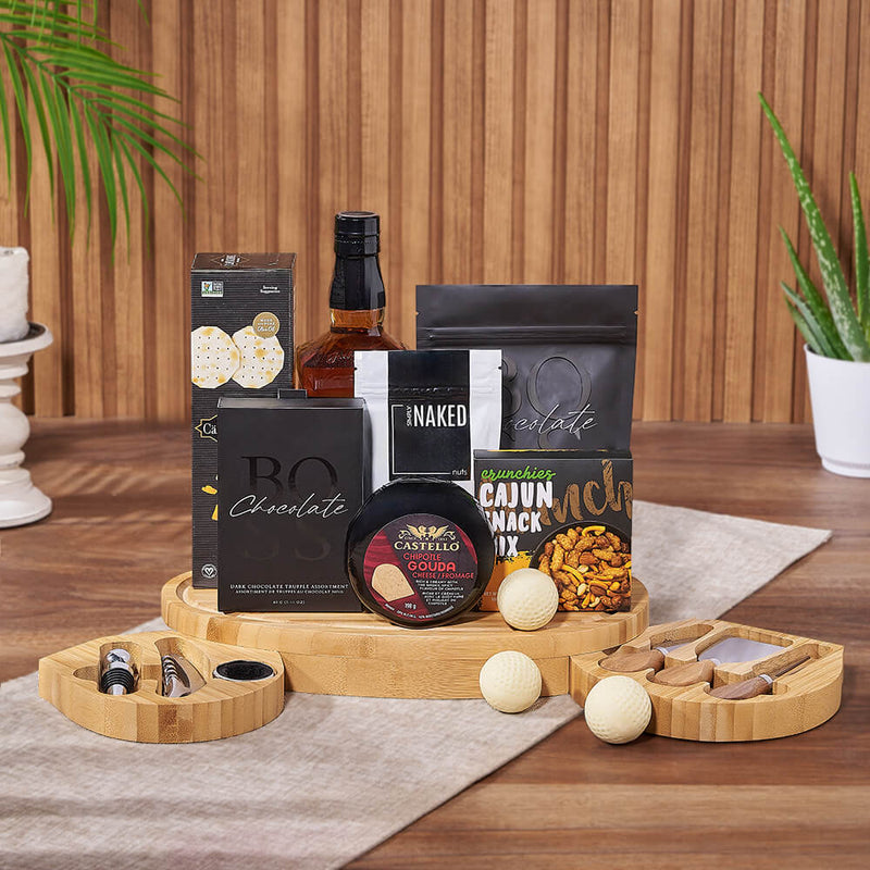 Hole in One Gourmet Gift Set, liquor gift, liquor, cookie gift, cookies, chocolate gift, chocolate, New Jersey City delivery