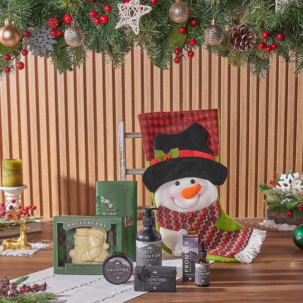 Festive Checkered Spa Stocking – how the gift is presented