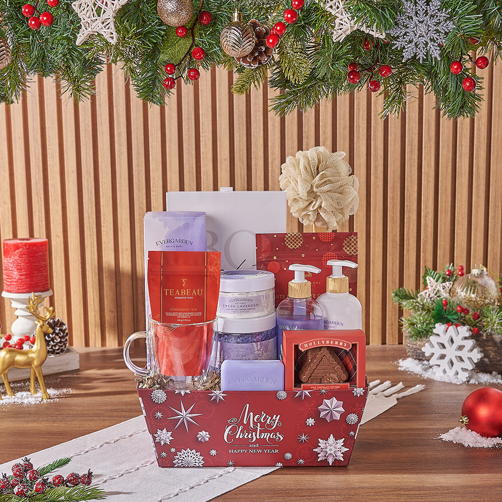 Holiday Spa Market Tray – how the gift is presented