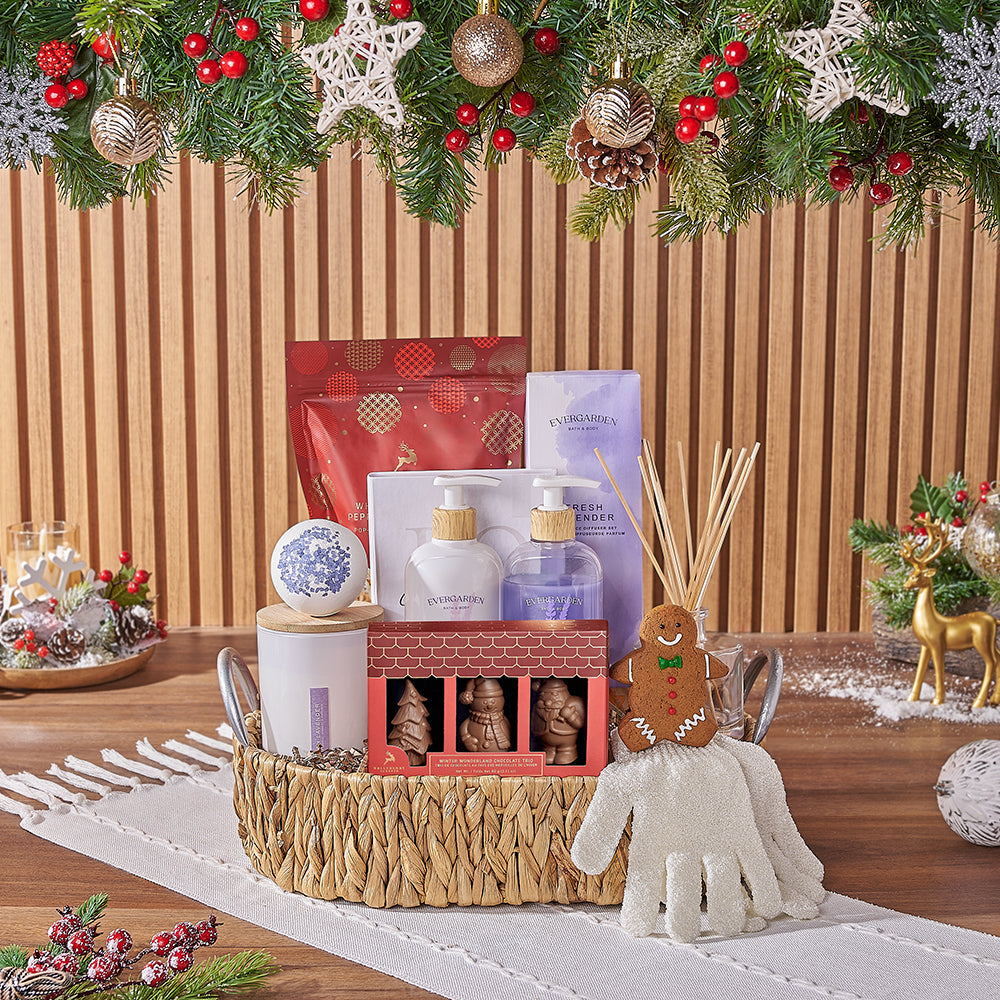 Holiday Treat & Spa Gift, spa gift, spa, Christmas gift, Christmas, chocolate gift, chocolate, New Jersey delivery