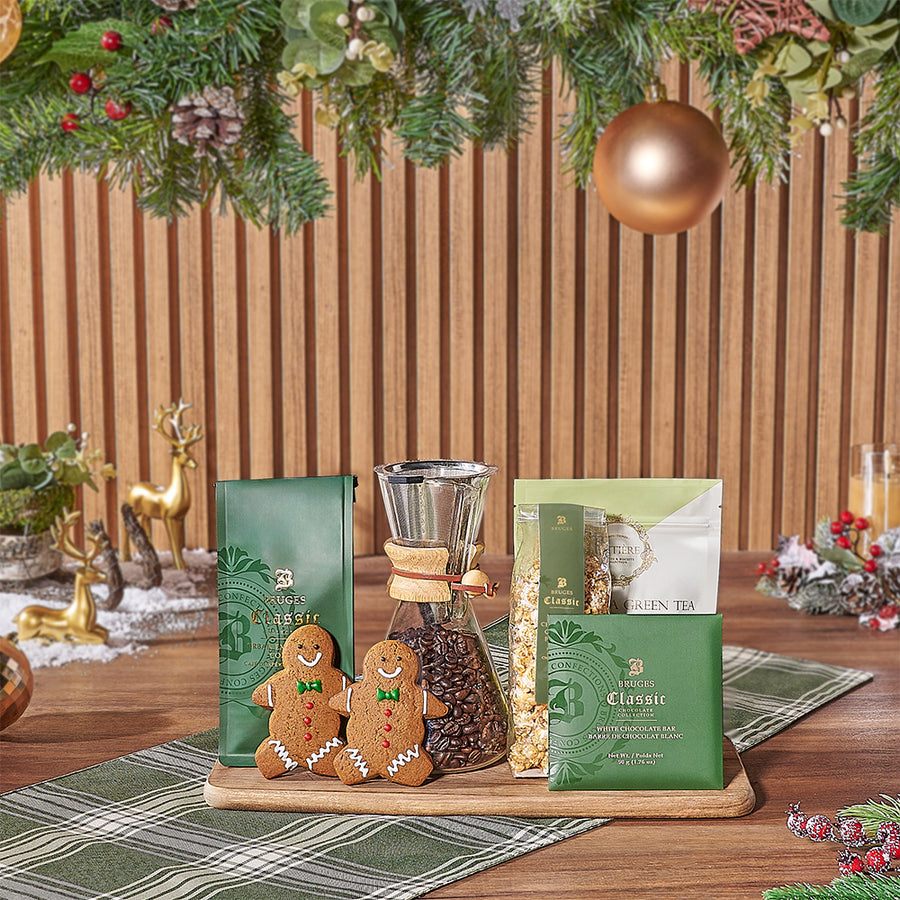 Holiday Warmth Coffee & Treats Basket, christmas gift, christmas, coffee gift, coffee, chocolate gift, chocolate, New Jersey delivery