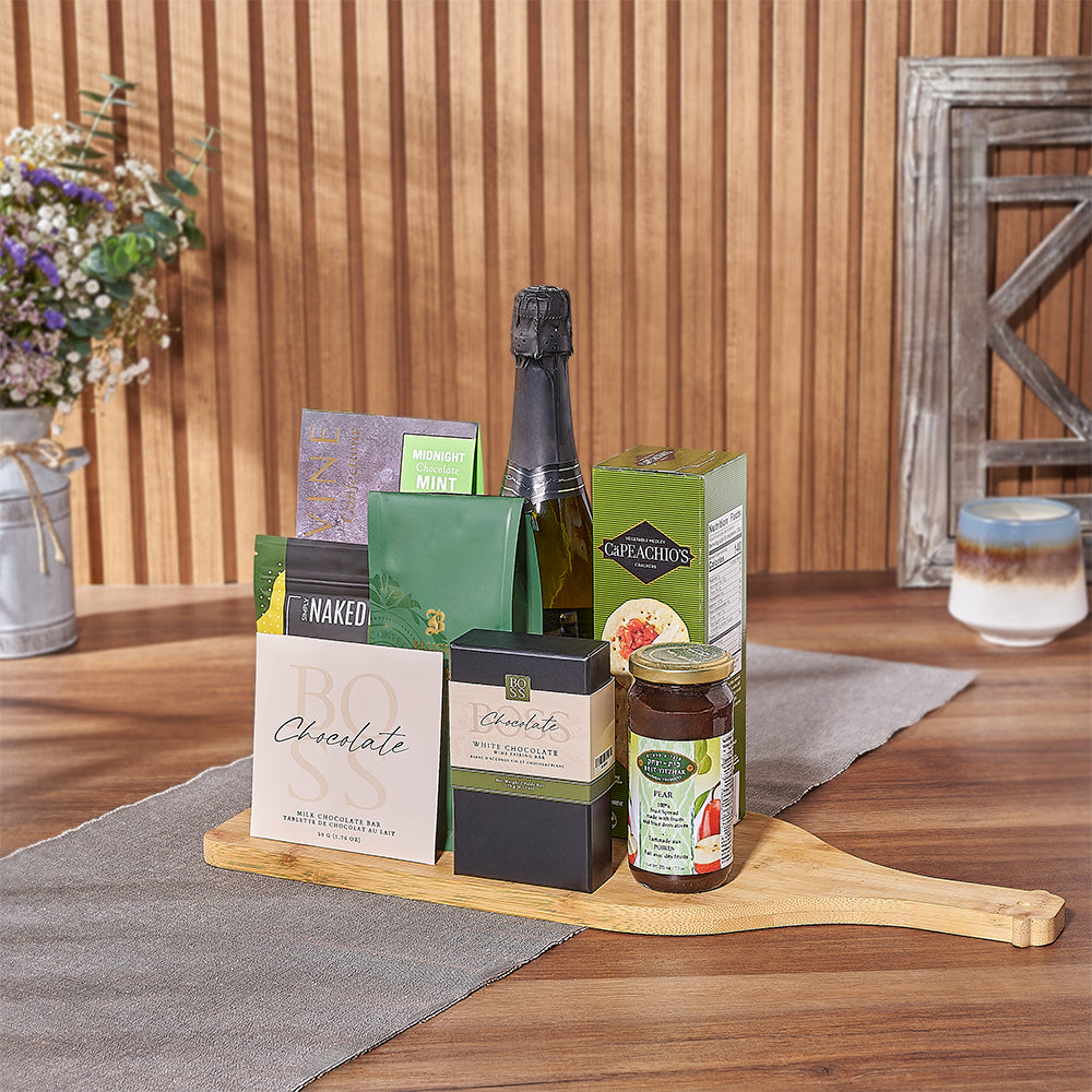Kosher Champagne &amp; Snacks Gift Basket from New Jersey Baskets - Champagne Gift Set - New Jersey Delivery