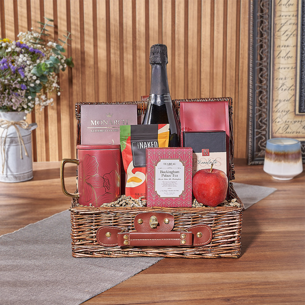 Kosher Champagne &amp; Treats Basket from New Jersey Baskets - Champagne Gift Set - New Jersey Delivery