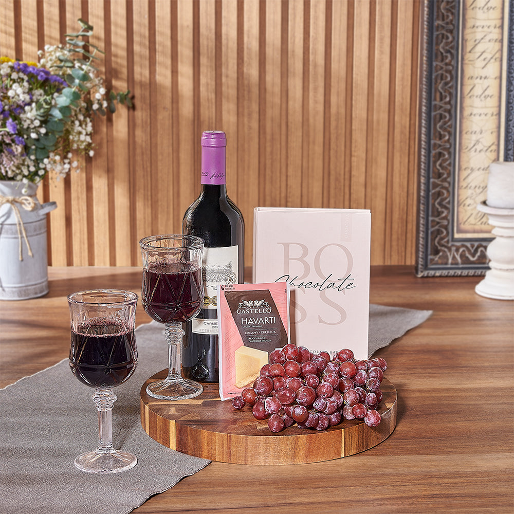Kosher Wine &amp; Cheese Gift Basket from New Jersey Baskets - Wine Gift Set - New Jersey Delivery
