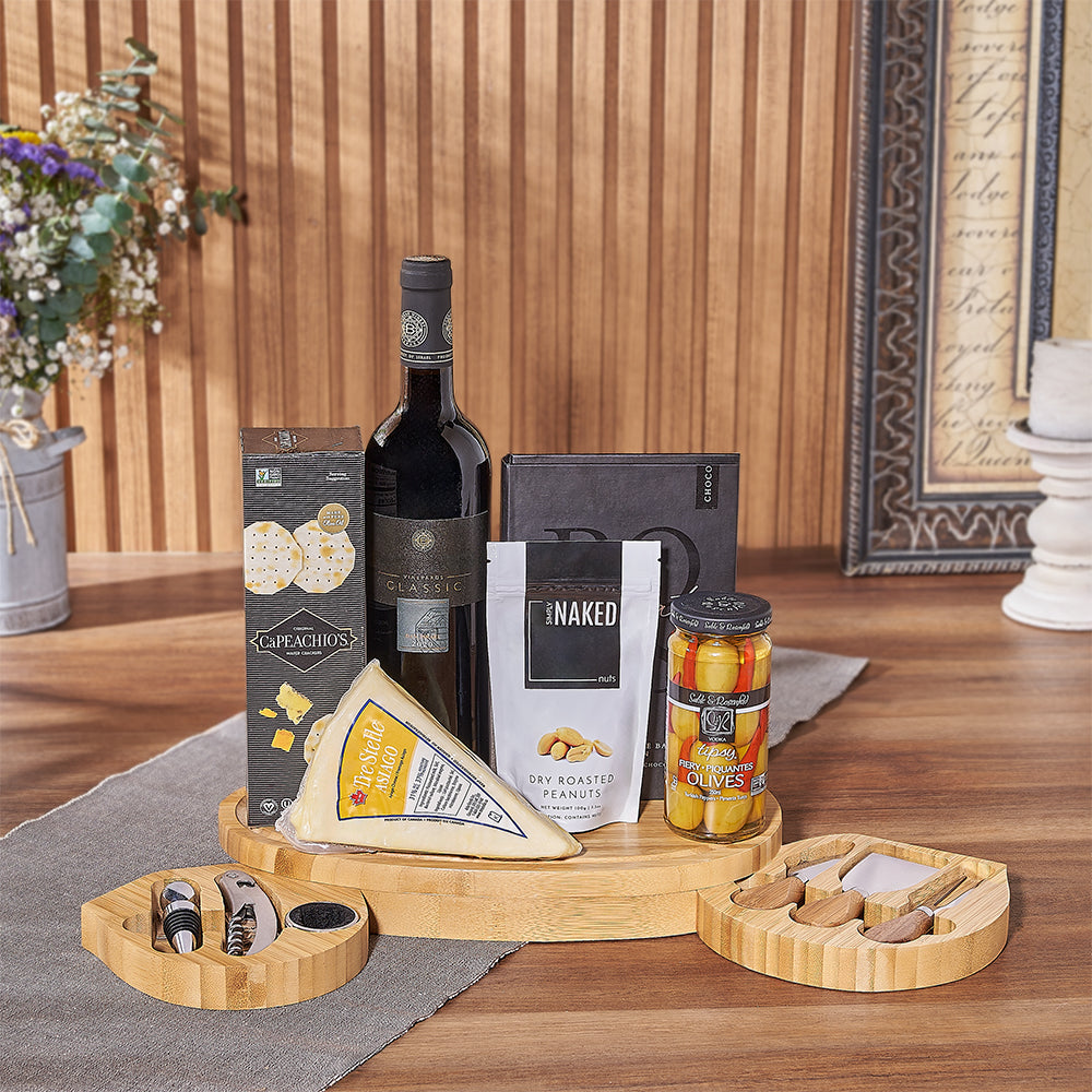 Kosher Wine &amp; Cheese Party Crate from New Jersey Baskets - Wine Gift Basket - New Jersey Delivery