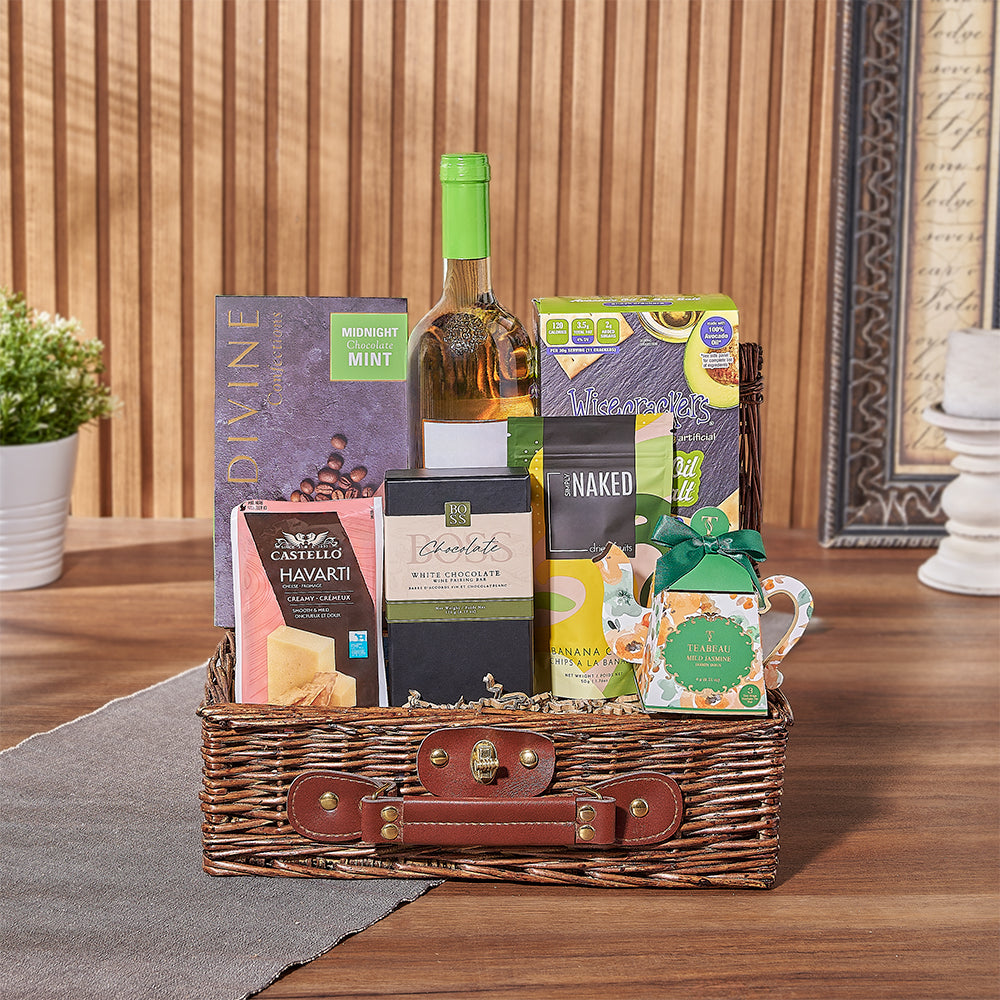 Kosher Wine &amp; Treats Basket from New Jersey Baskets - Wine Gift Set - New Jersey Delivery