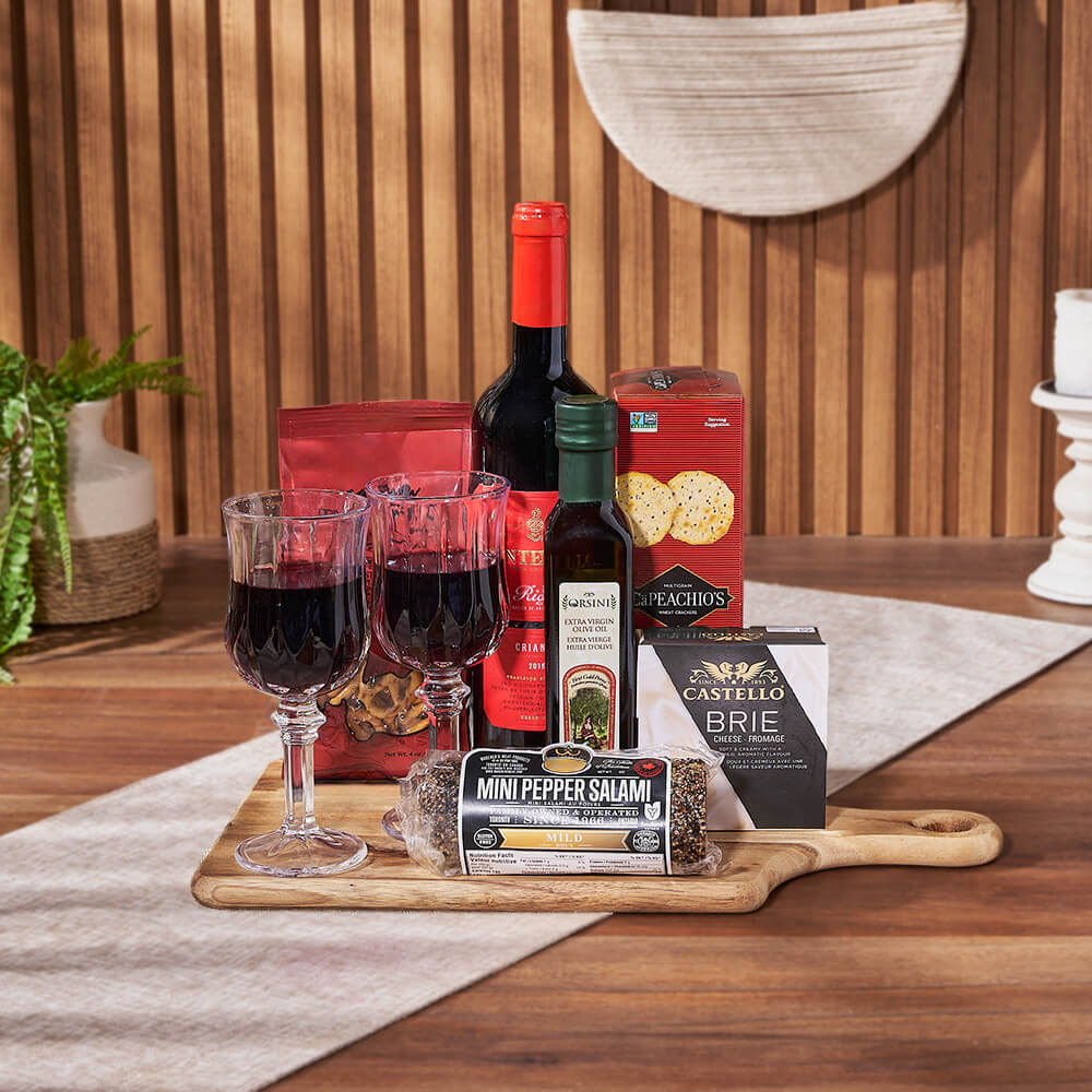 Love for Wine &amp; Cheese Board from New Jersey Baskets - Wine Gift Basket - New Jersey Delivery