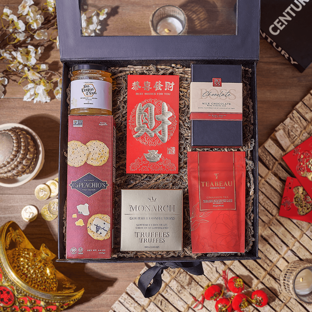 Lucky Tea &amp; Chocolate Gift Box, chinese new year gift, chinese new year, lunar new year gift, lunar new year, New Jersey delivery