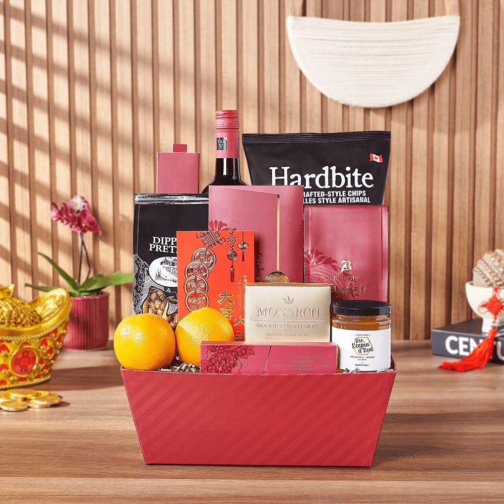 Lucky Wine & Snack Gift Set, wine gift, wine, chinese new year gift, chinese new year, lunar new year gift, lunar new year, New Jersey delivery