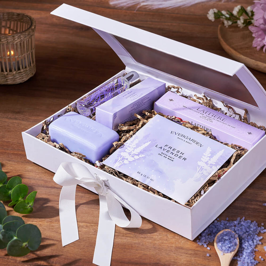 Luxe Lavender Spa Gift Set from New Jersey Baskets - Spa Gift Basket - New Jersey Delivery