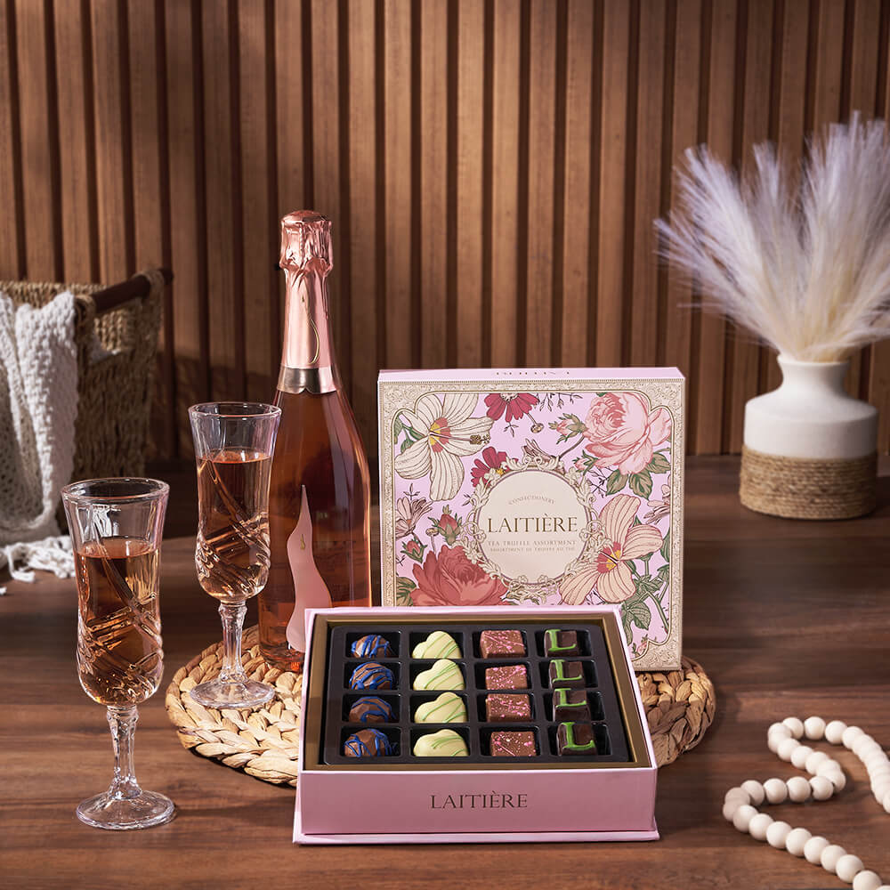 Luxe Treasures &amp; Champagne Gift from New Jersey Baskets - Champagne Gift Set - New Jersey Delivery