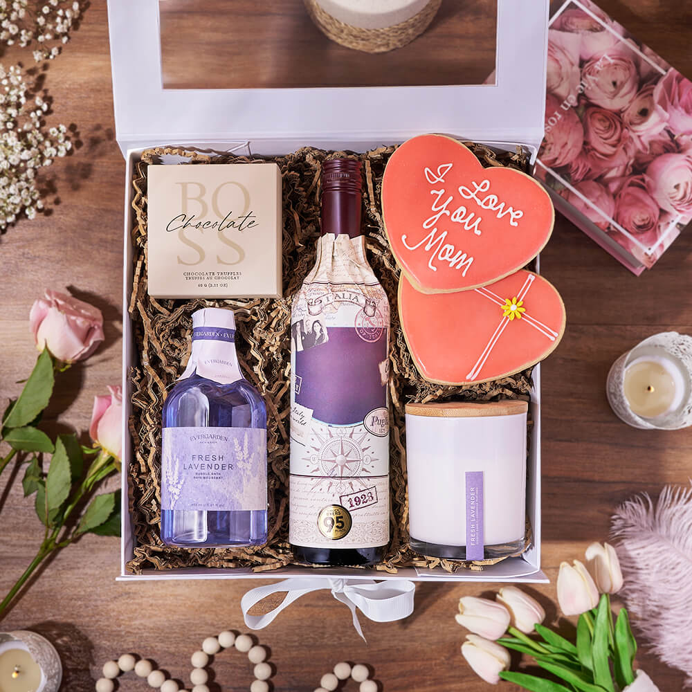 Luxurious Mother’s Day Spa Gift Box, mothers day gift, mothers day, spa gift, spa, wine gift, wine, bath &amp; body gift, bath &amp; body, New Jersey delivery