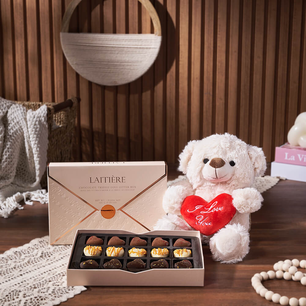 Luxury Truffle &amp; Bear Gift Set, chocolate gift, chocolate, bear gift, bear, New Jersey delivery