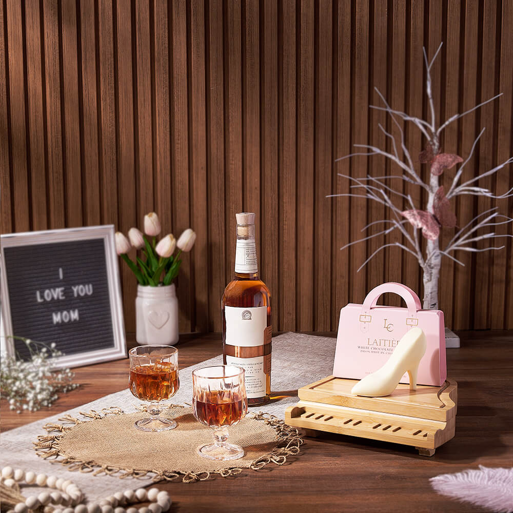 Mother's Day Swansea Liquor &amp; Chocolate Basket from New Jersey Baskets - Liquor Gift Basket - New Jersey Delivery