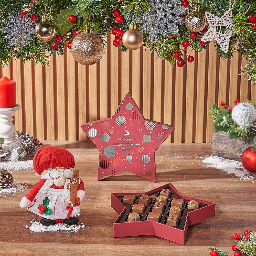 Mrs. Claus &amp; Gourmet Chocolates Gift Set from New Jersey Baskets - Gourmet Gift Basket - New Jersey Delivery