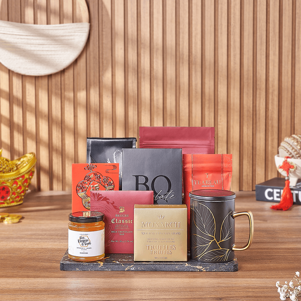 New Year Chocolate and Honey Basket – how the gift is presented