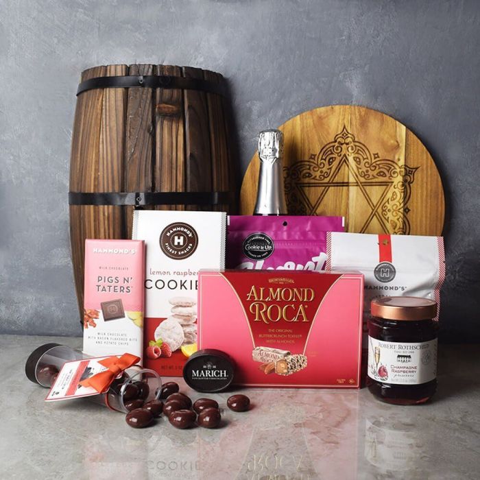 Prestigious Rosh Hashanah Chocolate Gift Set from New Jersey Baskets - Champagne Gift Basket - New Jersey Delivery