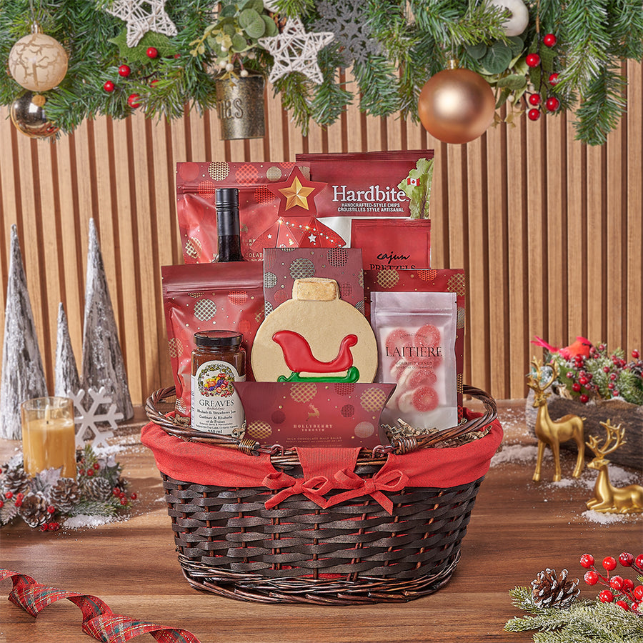 Red & White Christmas Wine Set, wine gift, wine, christmas gift, christmas, chocolate gift, chocolate, New Jersey delivery