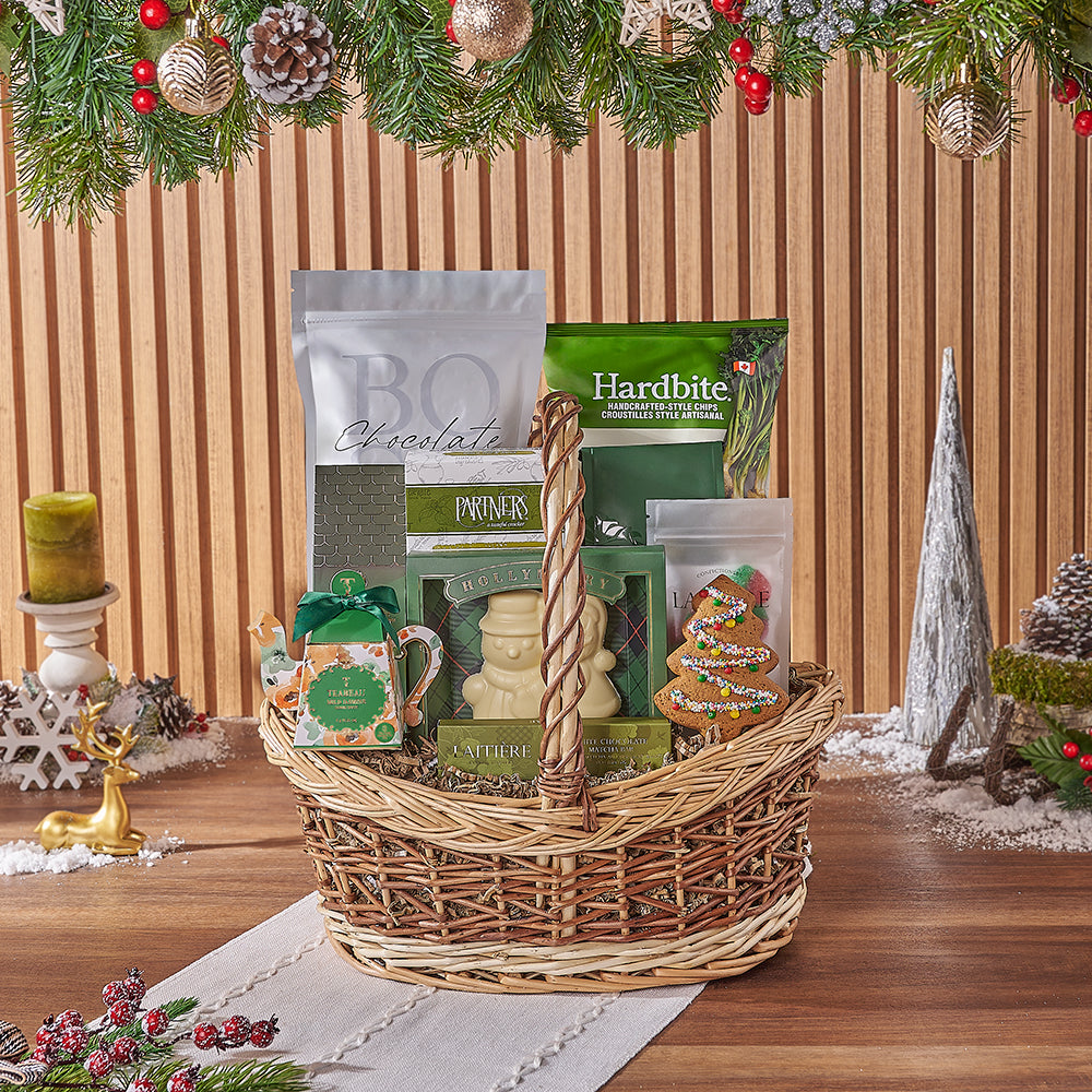 Two-Tone Wicker Snack Basket – how the gift is presented