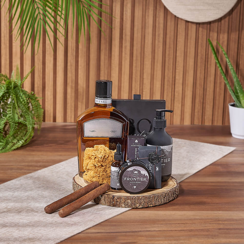 Sandalwood Spa &amp; Spirits Gift Set, liquor gift, liquor, spa gift, spa, New Jersey delivery