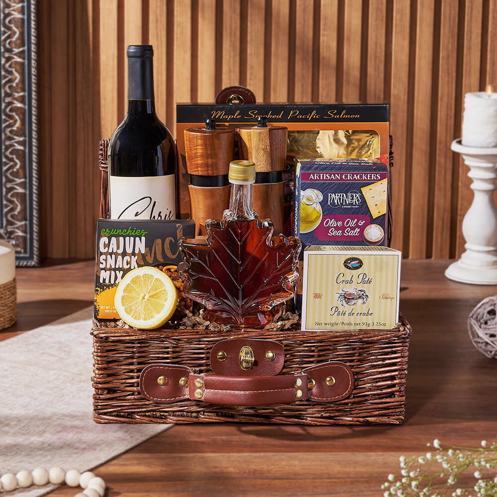 Seafood Wonder &amp; Wine Gift Set, wine gift, wine, seafood gift, seafood, salmon gift, salmon, New Jersey delivery