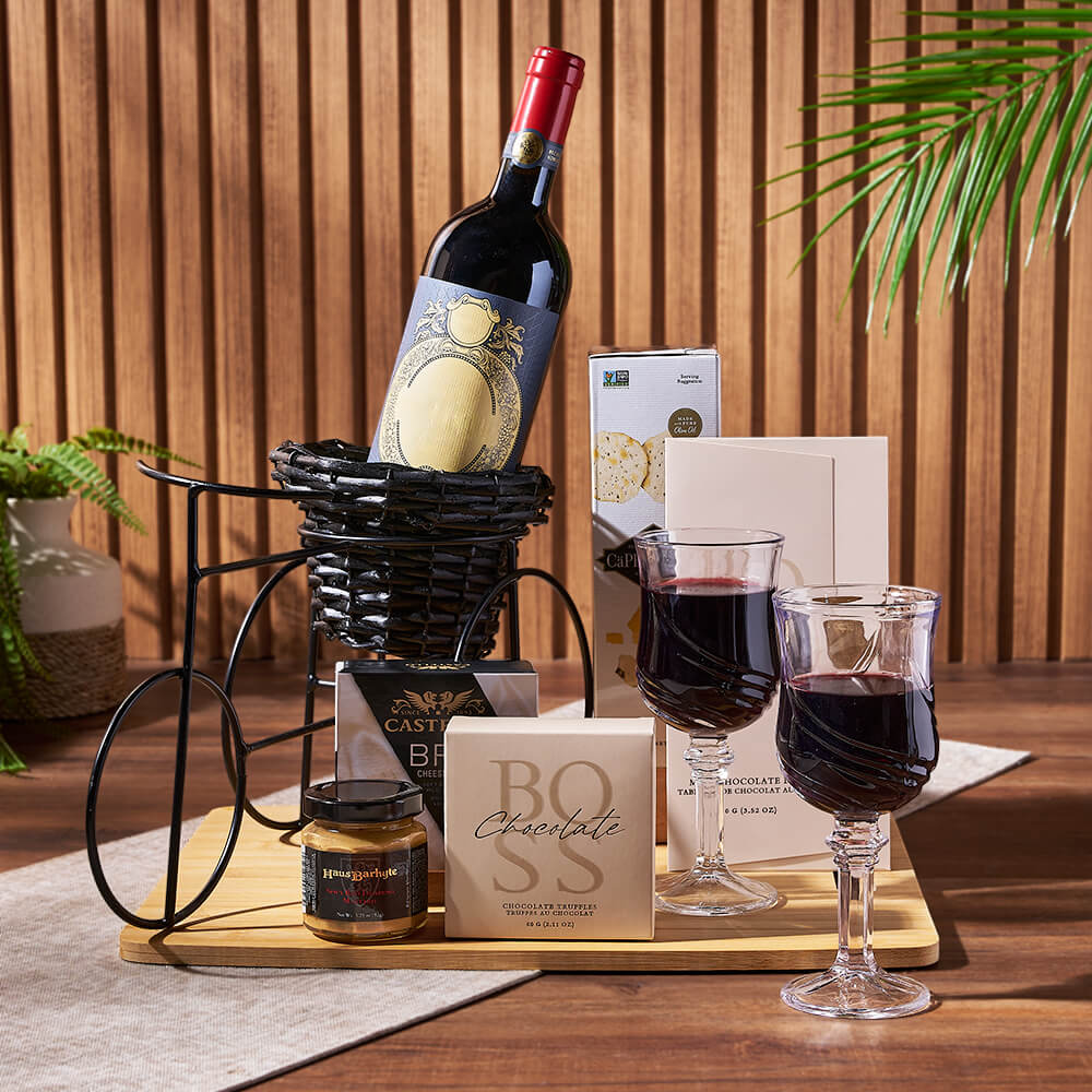 Sensational Wine &amp; Treats for Two Gift, wine gift, wine, cheese gift, cheese, chocolate gift, chocolate, New Jersey Delivery