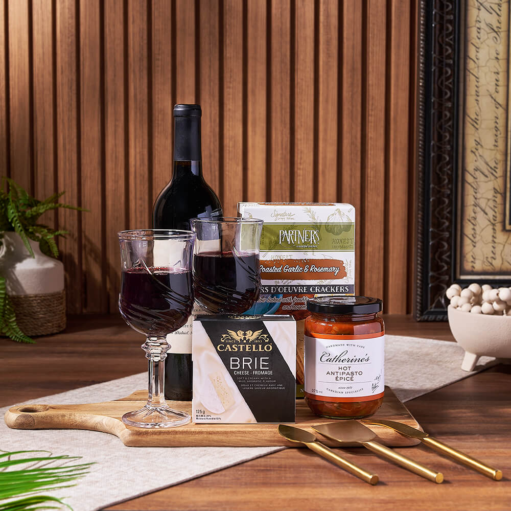 Start Spreading the News Wine &amp; Cheese Gift Basket, wine gift, wine, cheese gift, cheese, New Jersey delivery