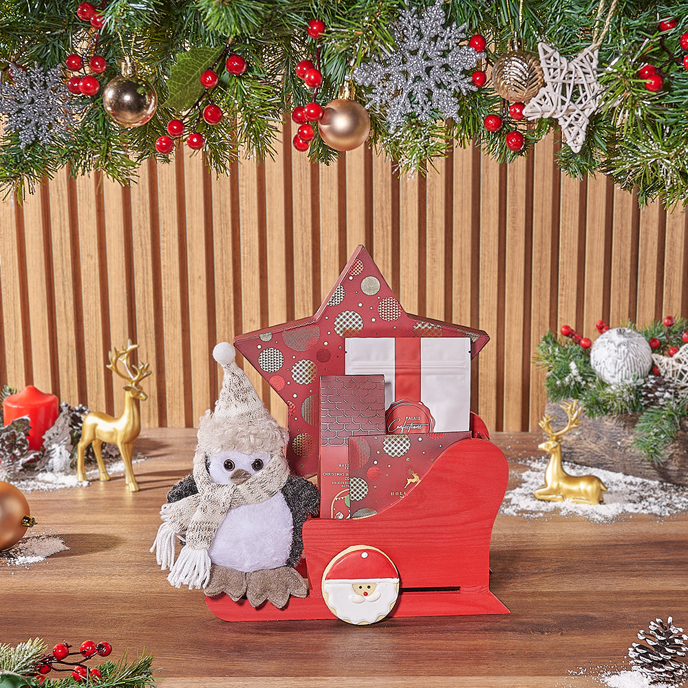 Hollyberry Holiday Chocolate Basket – how the gift is presented