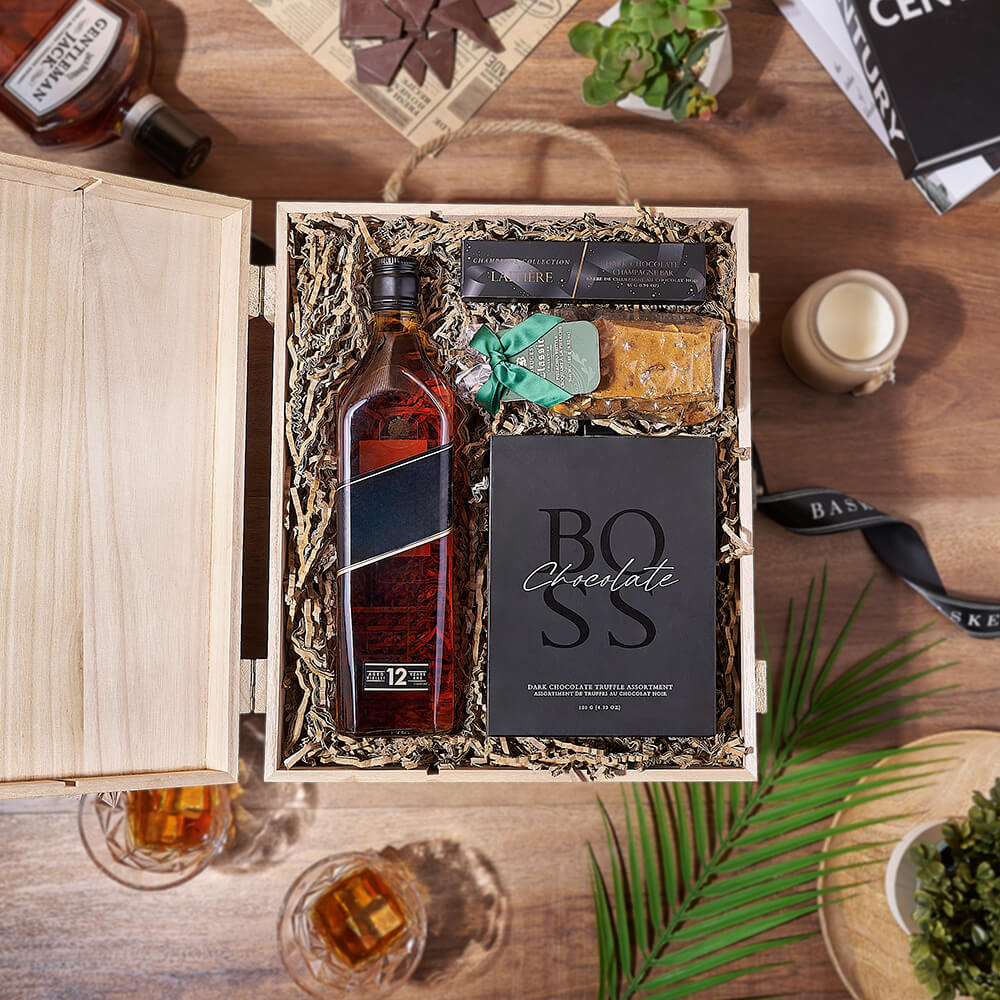 Sweet Things &amp; Liquor Gift Box, liquor gift, liquor, chocolate gift, chocolate, New Jersey delivery