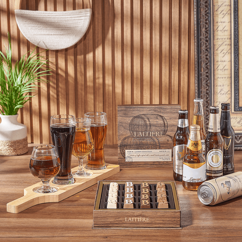 Sweet Truffle & Beer Flight, beer flight gift, beer flight, beer gift, beer, chocolate gift, chocolate, New Jersey delivery