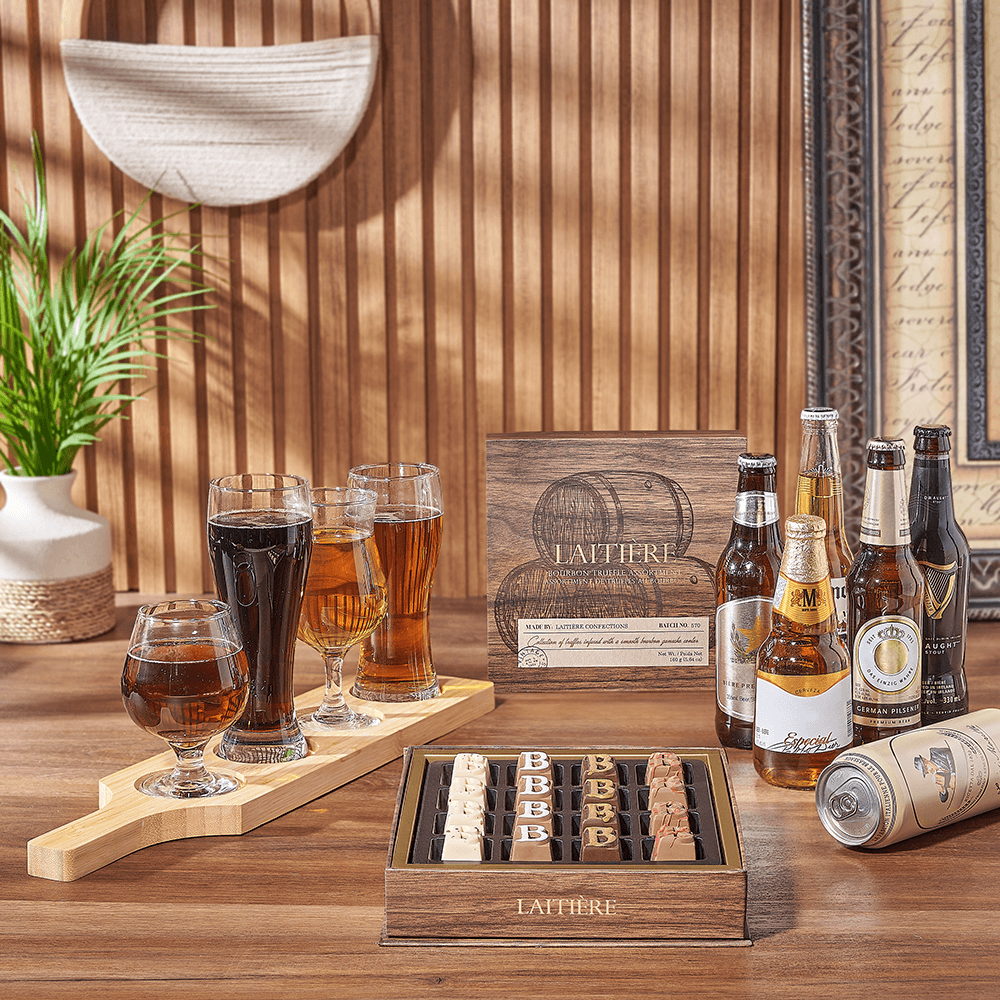 Sweet Truffle & Beer Flight, beer flight gift, beer flight, beer gift, beer, chocolate gift, chocolate, New Jersey delivery
