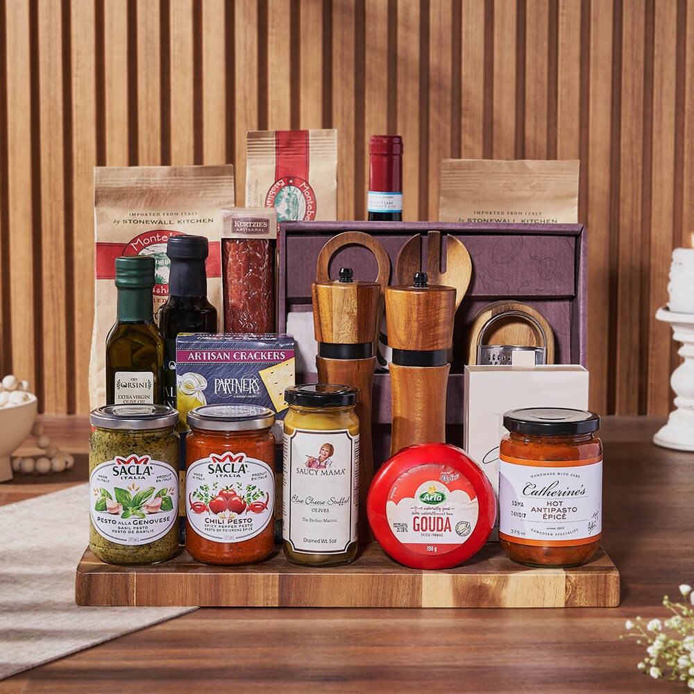 Tantalizing Treats & Wine Set, wine gift, wine, pasta gift, pasta, gourmet gift, gourmet, New Jersey delivery