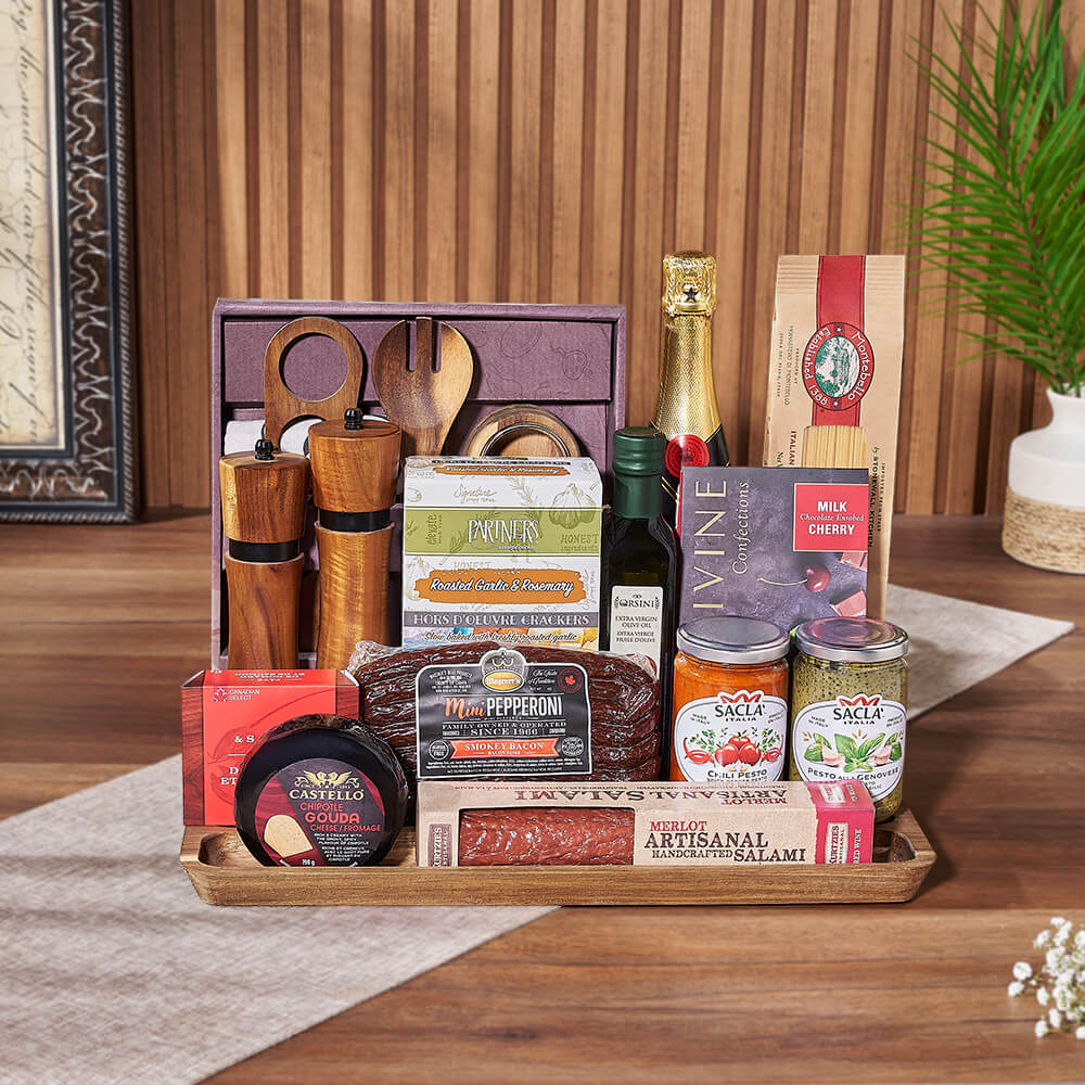 Tastes of Italy &amp; Champagne Gift Set, champagne gift, champagne, sparkling wine gift, sparkling wine, pasta gift, pasta, New Jersey delivery