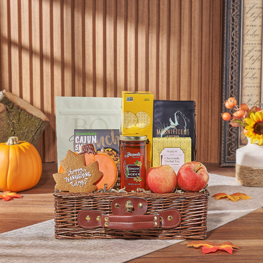 Thanksgiving Fruit &amp; Snacks Bounty, thanksgiving gift, thanksgiving, cookie gift, cookie, tea gift, tea, New Jersey delivery