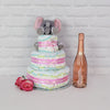 The Diaper Gateau Gift Set with Champagne from New Jersey Baskets - New Jersey Delivery